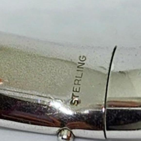 Sterling Etched Bangle Brushed Silver Bracelet - Picture 3 of 4